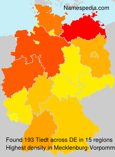 Surname Tiedt in Germany Surname Tiedt in Germany