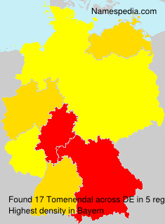 Surname Tomenendal in Germany Surname Tomenendal in Germany