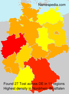 Surname Tost in Germany Surname Tost in Germany