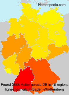 Surname Vetter in Germany Surname Vetter in Germany