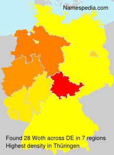 Surname Woth in Germany Surname Woth in Germany
