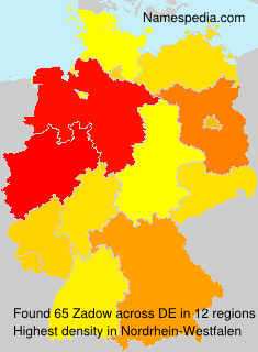 Surname Zadow in Germany Surname Zadow in Germany