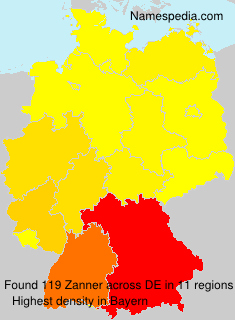 Surname Zanner in Germany Surname Zanner in Germany