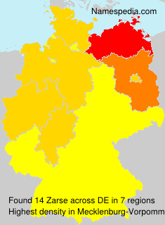 Surname Zarse in Germany Surname Zarse in Germany