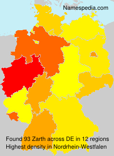 Surname Zarth in Germany Surname Zarth in Germany