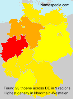 Surname thoene in Germany Surname thoene in Germany