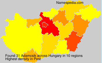 Surname Adamcsik in Hungary Surname Adamcsik in Hungary
