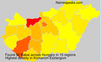 Surname Babai in Hungary Surname Babai in Hungary