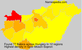Surname Babics in Hungary Surname Babics in Hungary