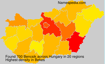 Surname Bencsik in Hungary Surname Bencsik in Hungary