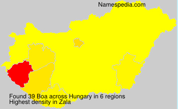 Surname Boa in Hungary Surname Boa in Hungary