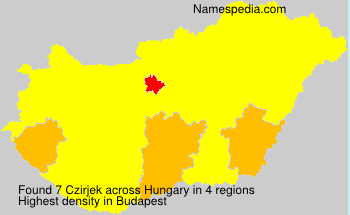 Surname Czirjek in Hungary Surname Czirjek in Hungary