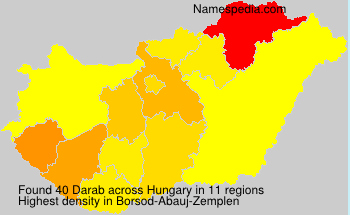 Surname Darab in Hungary Surname Darab in Hungary