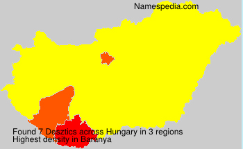 Surname Desztics in Hungary Surname Desztics in Hungary
