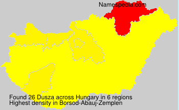 Surname Dusza in Hungary