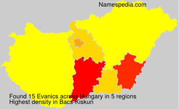 Surname Evanics in Hungary Surname Evanics in Hungary