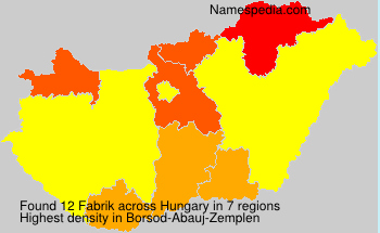 Surname Fabrik in Hungary Surname Fabrik in Hungary