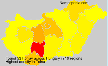 Surname Forray in Hungary Surname Forray in Hungary