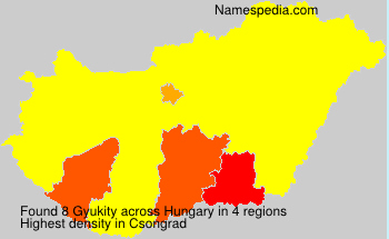 Surname Gyukity in Hungary