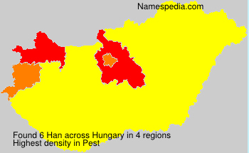 Surname Han in Hungary