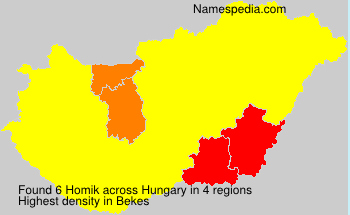 Surname Homik in Hungary Surname Homik in Hungary