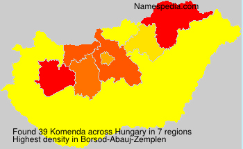 Surname Komenda in Hungary