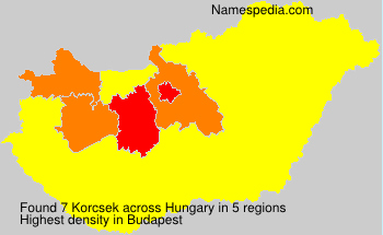 Surname Korcsek in Hungary Surname Korcsek in Hungary