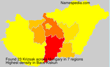 Surname Krizsak in Hungary Surname Krizsak in Hungary