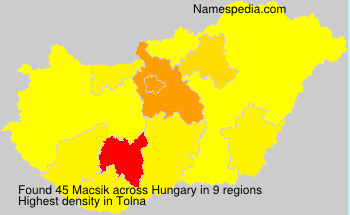 Surname Macsik in Hungary Surname Macsik in Hungary