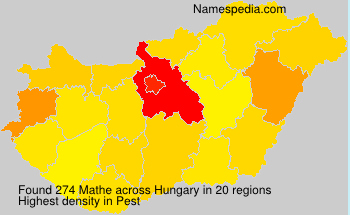 Surname Mathe in Hungary Surname Mathe in Hungary