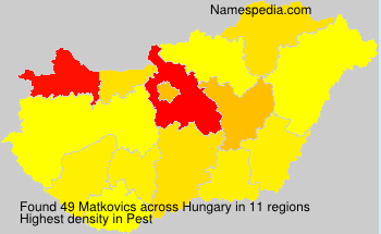 Surname Matkovics in Hungary Surname Matkovics in Hungary
