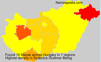 Surname Mazak in Hungary Surname Mazak in Hungary