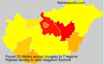 Surname Menko in Hungary Surname Menko in Hungary