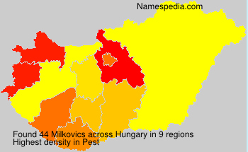 Surname Milkovics in Hungary Surname Milkovics in Hungary