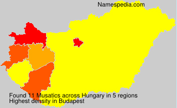 Surname Musatics in Hungary Surname Musatics in Hungary