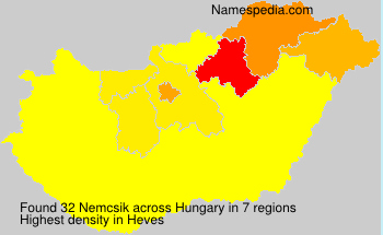 Surname Nemcsik in Hungary Surname Nemcsik in Hungary