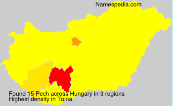 Surname Pech in Hungary Surname Pech in Hungary