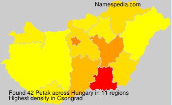 Surname Petak in Hungary Surname Petak in Hungary