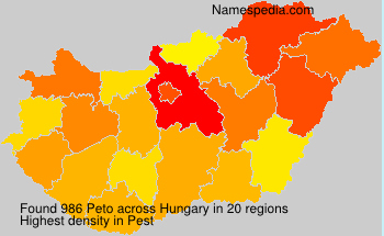 Surname Peto in Hungary Surname Peto in Hungary