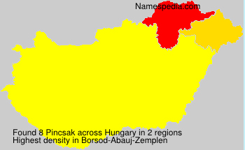Surname Pincsak in Hungary Surname Pincsak in Hungary