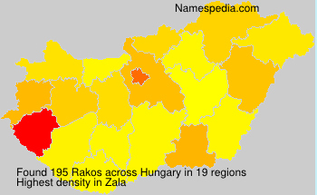 Surname Rakos in Hungary Surname Rakos in Hungary