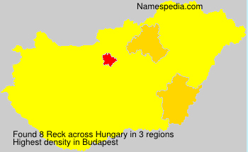 Surname Reck in Hungary Surname Reck in Hungary