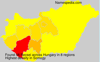 Surname Recsei in Hungary Surname Recsei in Hungary