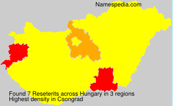 Surname Reseterits in Hungary Surname Reseterits in Hungary