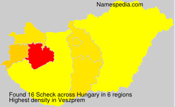 Surname Scheck in Hungary Surname Scheck in Hungary