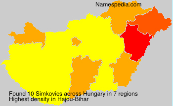 Surname Simkovics in Hungary Surname Simkovics in Hungary