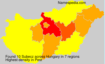 Surname Subecz in Hungary Surname Subecz in Hungary