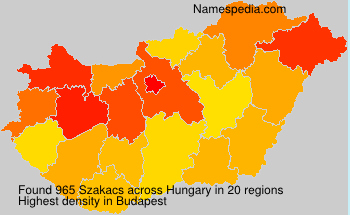 Surname Szakacs in Hungary Surname Szakacs in Hungary
