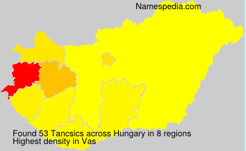 Surname Tancsics in Hungary Surname Tancsics in Hungary