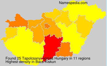 Surname Tapolcsanyi in Hungary Surname Tapolcsanyi in Hungary